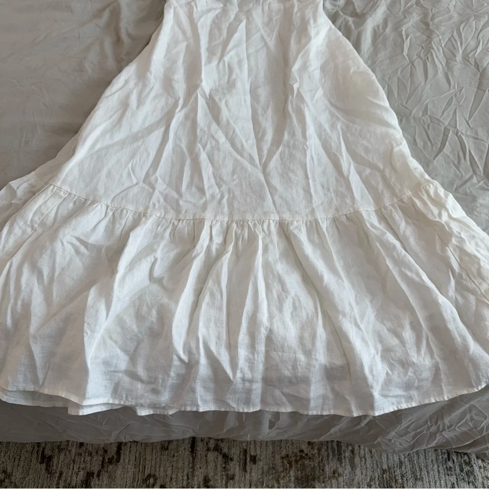 Trovata Birds of Paradis ROSA Dress –‎ 100% Linen – Ivory – Size M Anthropologie - Picture 4 of 12